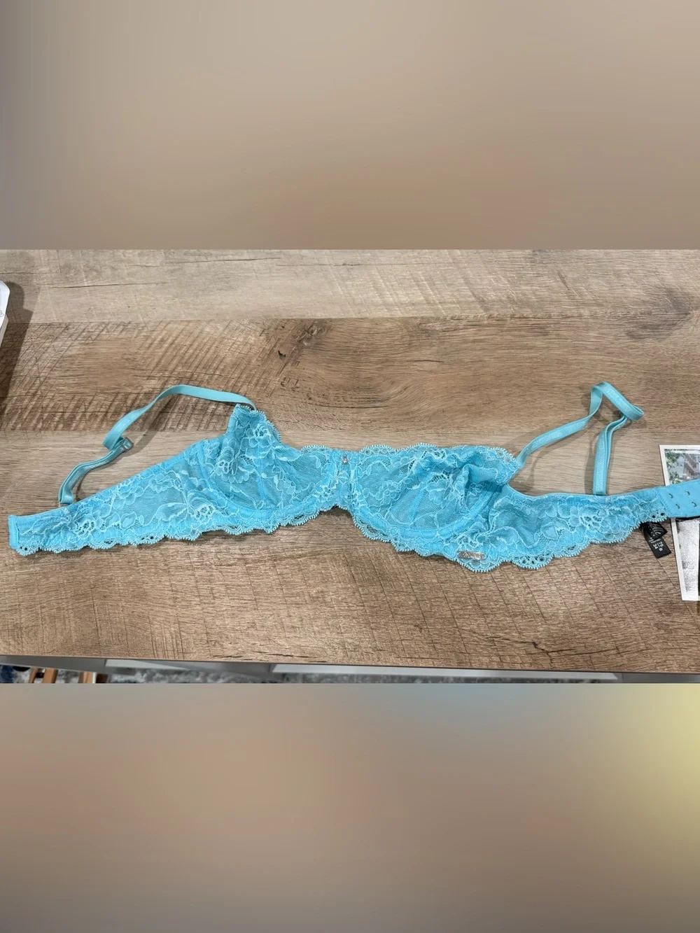 Montelle Intimates Blue Lace Underwire Bra-34B
